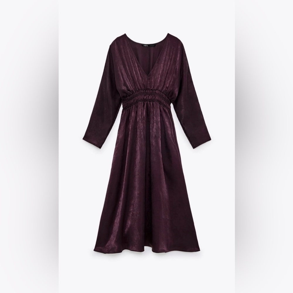 Zara Plum Midi Dress NWT